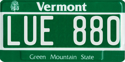 VT license plate LUE880