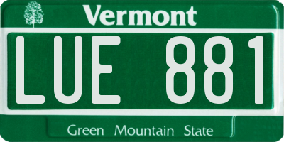 VT license plate LUE881