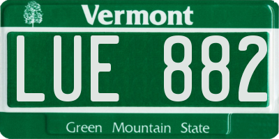 VT license plate LUE882