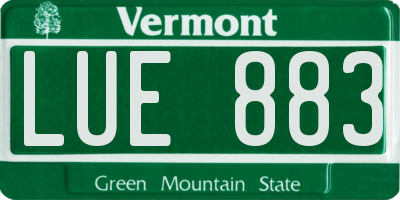 VT license plate LUE883