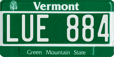 VT license plate LUE884
