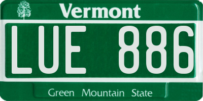 VT license plate LUE886