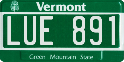 VT license plate LUE891