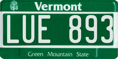 VT license plate LUE893