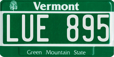 VT license plate LUE895