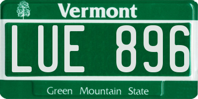 VT license plate LUE896