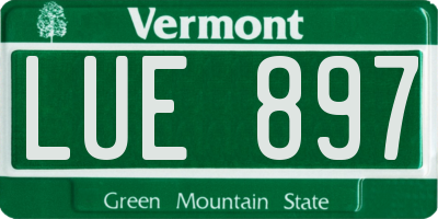 VT license plate LUE897
