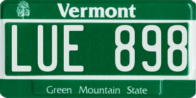 VT license plate LUE898