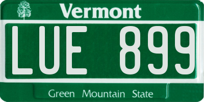 VT license plate LUE899