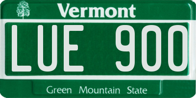 VT license plate LUE900