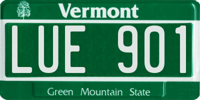 VT license plate LUE901