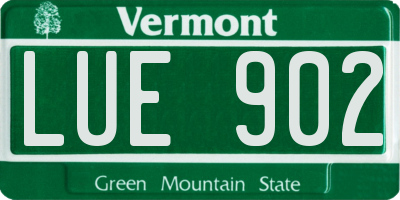 VT license plate LUE902
