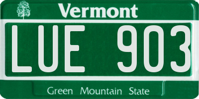 VT license plate LUE903