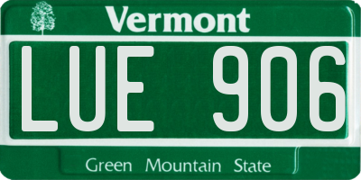 VT license plate LUE906