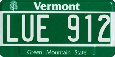 VT license plate LUE912