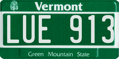 VT license plate LUE913