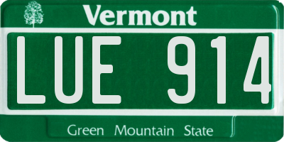 VT license plate LUE914