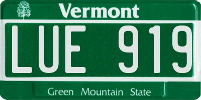 VT license plate LUE919