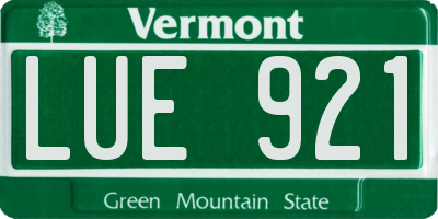 VT license plate LUE921