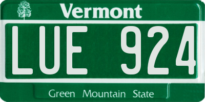 VT license plate LUE924