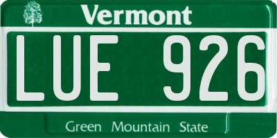VT license plate LUE926