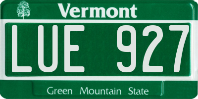 VT license plate LUE927