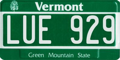 VT license plate LUE929
