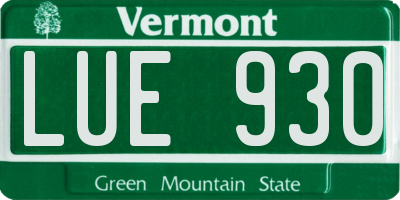 VT license plate LUE930