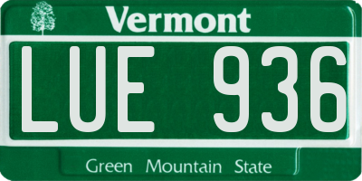 VT license plate LUE936