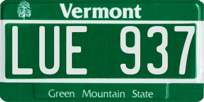 VT license plate LUE937