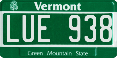 VT license plate LUE938