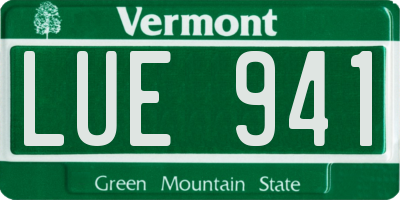 VT license plate LUE941