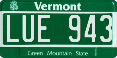 VT license plate LUE943