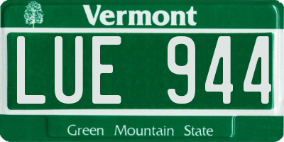 VT license plate LUE944