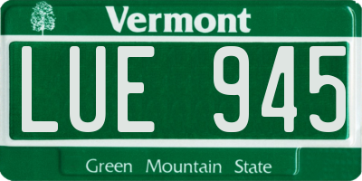 VT license plate LUE945