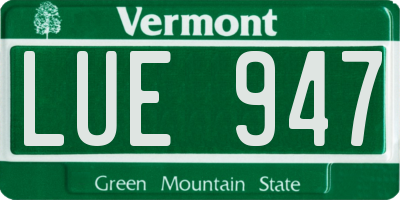 VT license plate LUE947