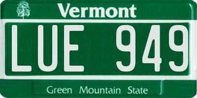 VT license plate LUE949