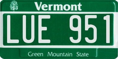 VT license plate LUE951