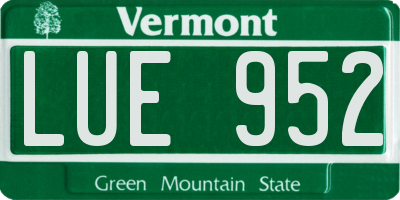 VT license plate LUE952