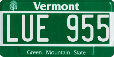 VT license plate LUE955