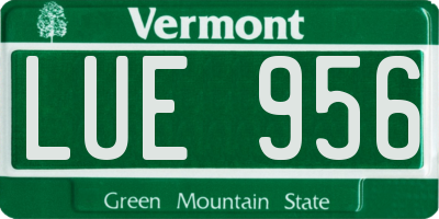 VT license plate LUE956