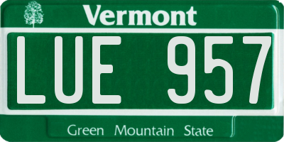 VT license plate LUE957