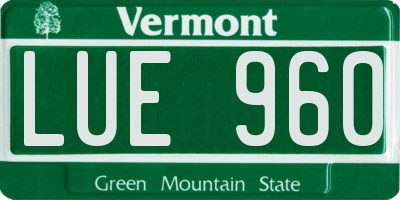 VT license plate LUE960