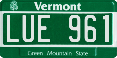 VT license plate LUE961