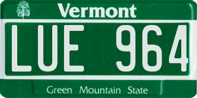 VT license plate LUE964