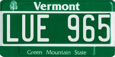 VT license plate LUE965