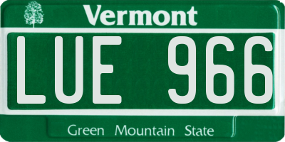 VT license plate LUE966