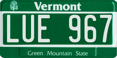 VT license plate LUE967