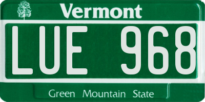 VT license plate LUE968