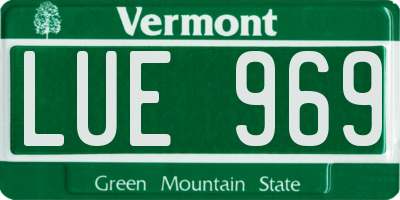 VT license plate LUE969